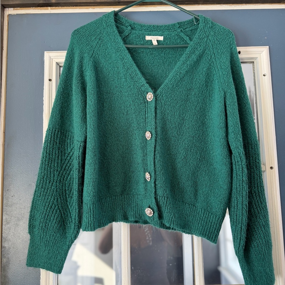 Maurices Teal Button-Up Cardigan